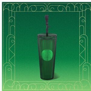 Starbucks Wicked Elphaba Cold Cup with Broom straw